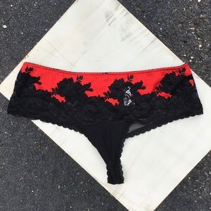 Victoria Secret red & black Very Sexy bra & thong